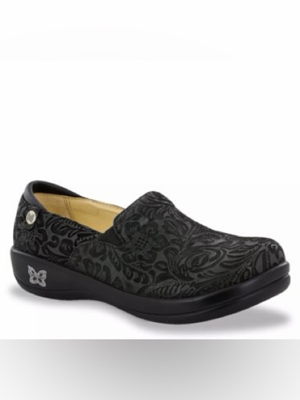 Alegria Keli Work Slip-On Black Damask Floral (40)